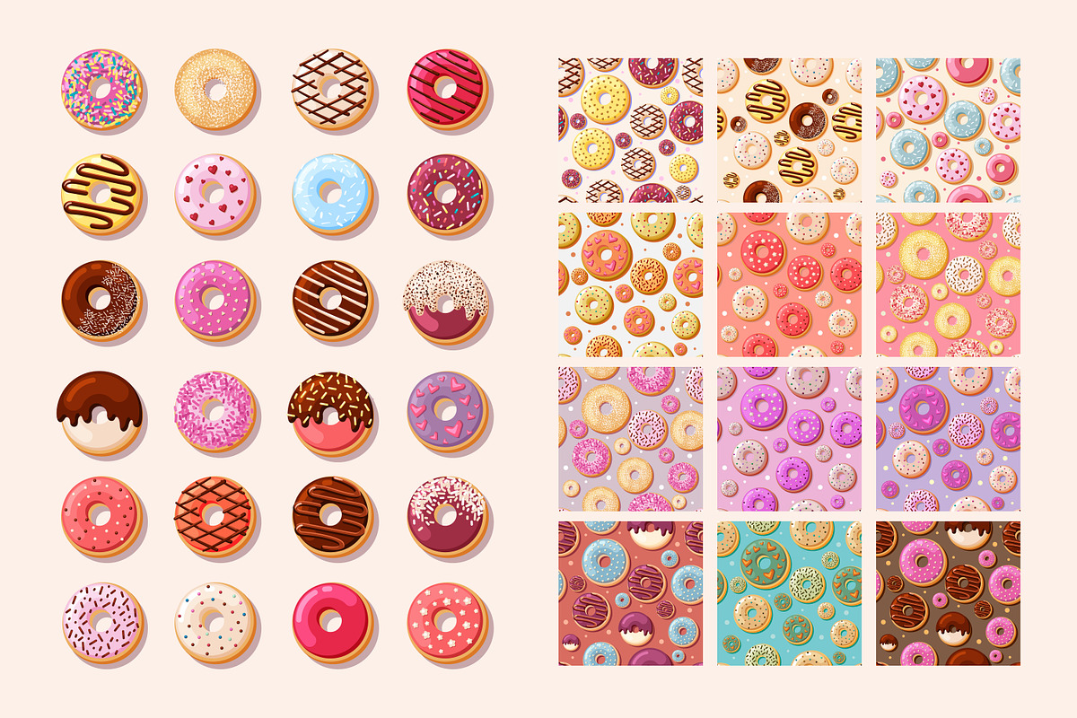 Donut Illustration & Branding Kit, an Object Graphic by Multigon (Photo 6 of 6)