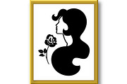 Silhouette of a woman with a rose, a Decorative Illustration by RODINA (Thumbnail 2 of 3)