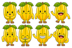 Starfruit Mascot Vector Pack, a Food Illustration by MEDZ