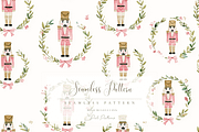 Nutcracker Christmas Wreath Seamless, a Pattern Graphic by Pati Charm Studio (Thumbnail 1 of 8)