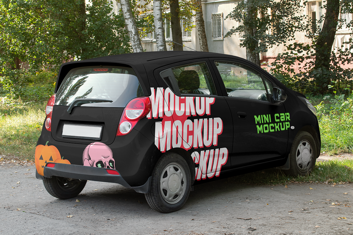 Mini Car Mockup 3 Set Template, an Advertising Mockup by PaperMoon (Photo 4 of 4)