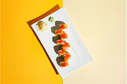 Sushi rolls with eel, shrimp, a Food & Drink Photo by Irina Burakova