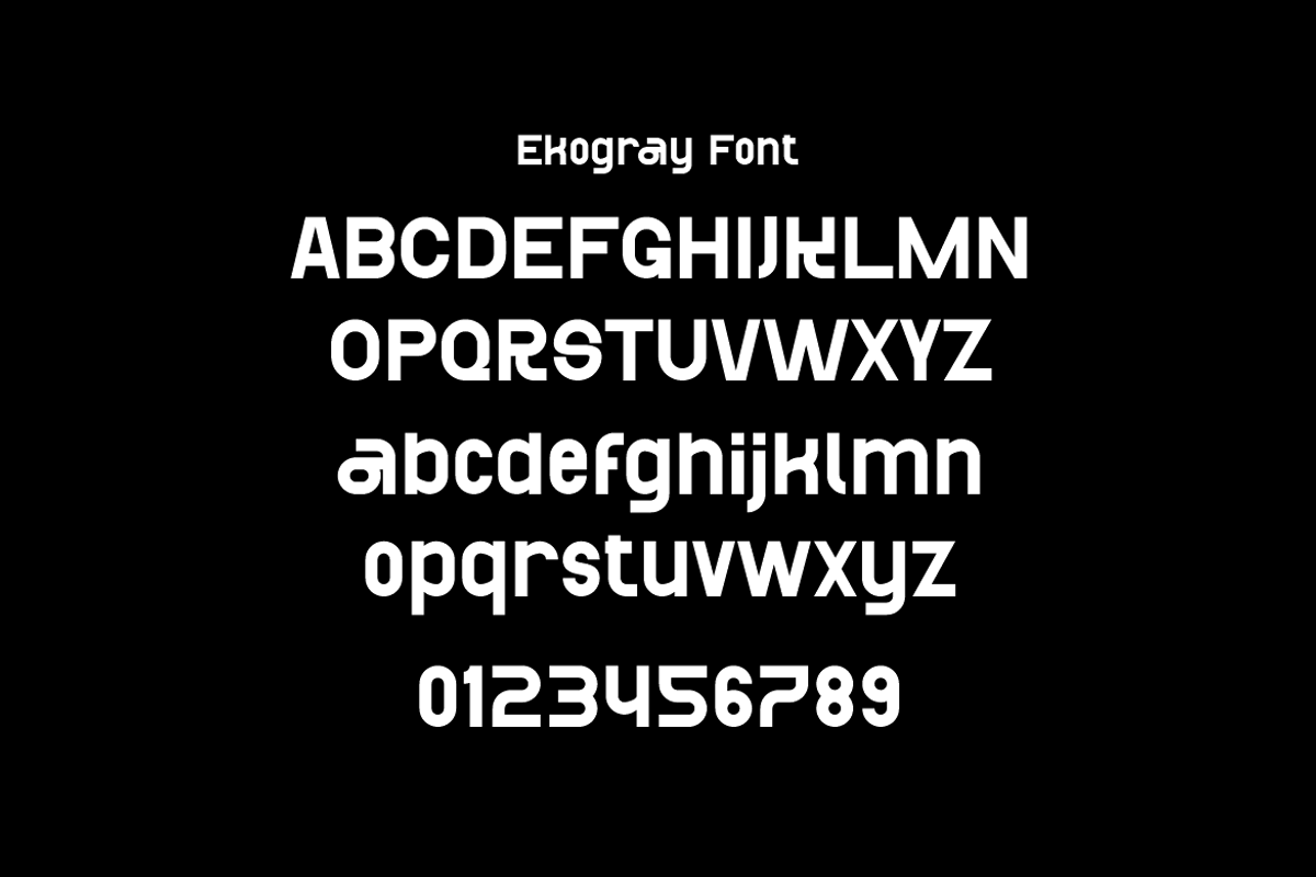Ekogray - Modern Techno Font, a Sans Serif Font by Iqsiart Studio (Photo 10 of 12)