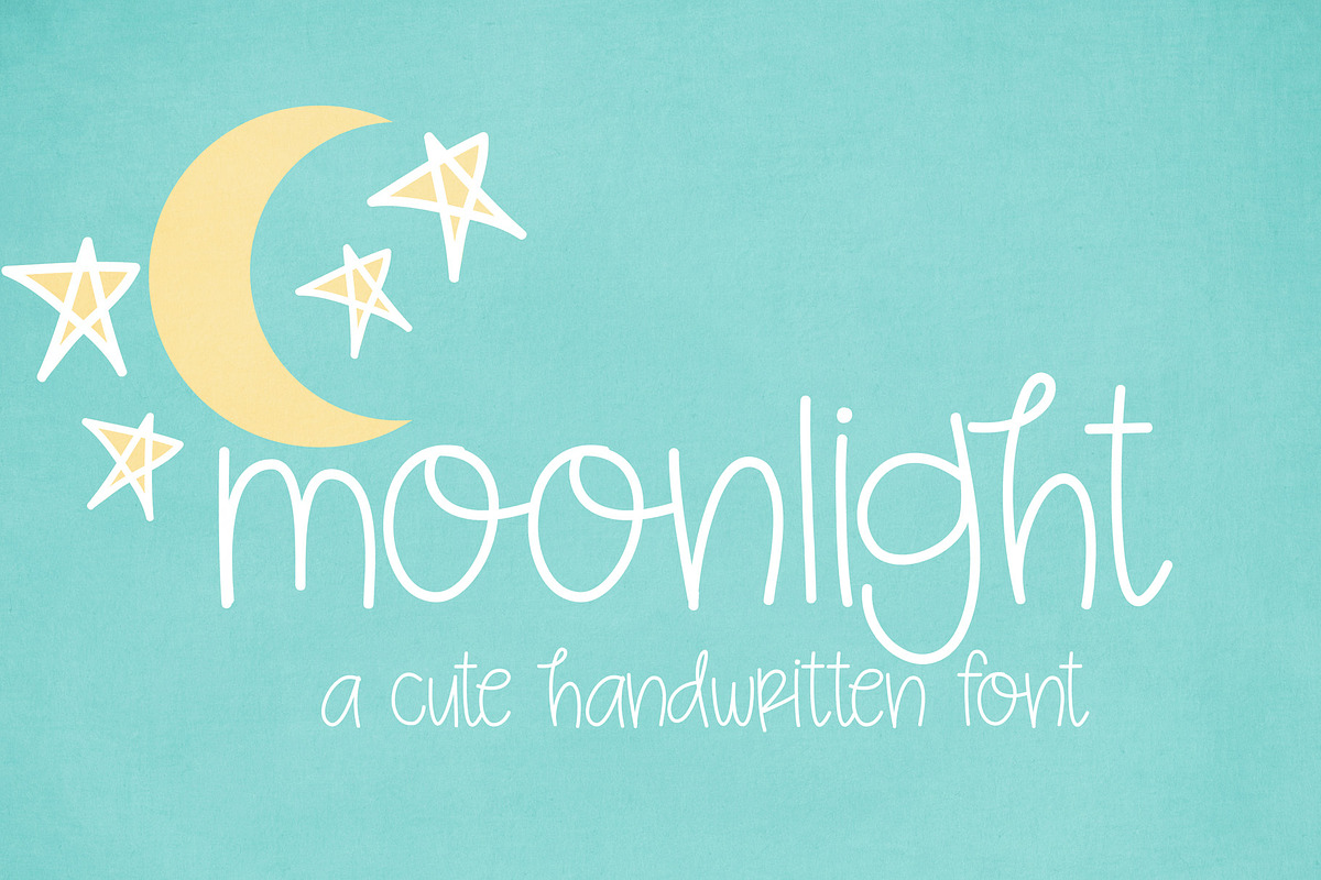 Moonlight Handwritten Script Font, a Script Font by Miss Kate (Photo 1 of 2)