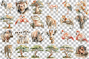 Watercolor Safari Animals Clipart, an Illustration by DreamCafeArt (Thumbnail 3 of 6)