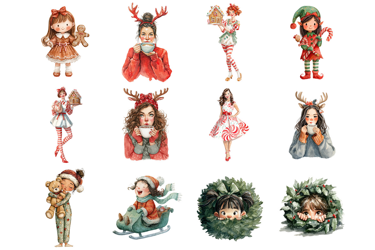 Cute Holiday Girls  Funny Christmas, a Graphic by CitraGraphics (Photo 2 of 4)