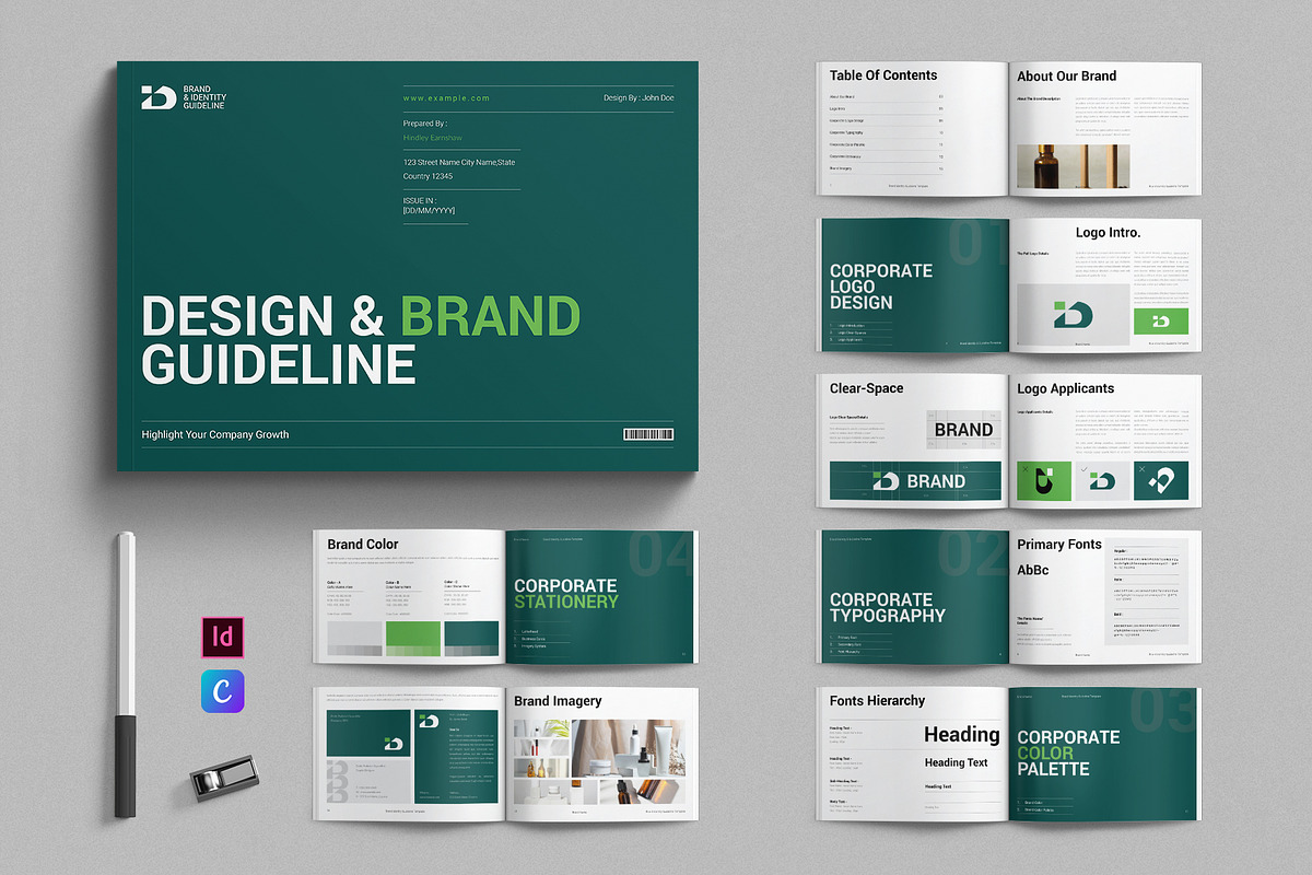 Brand Guidelines Template Landscape, a Brochure Template by E-Type (Photo 1 of 7)