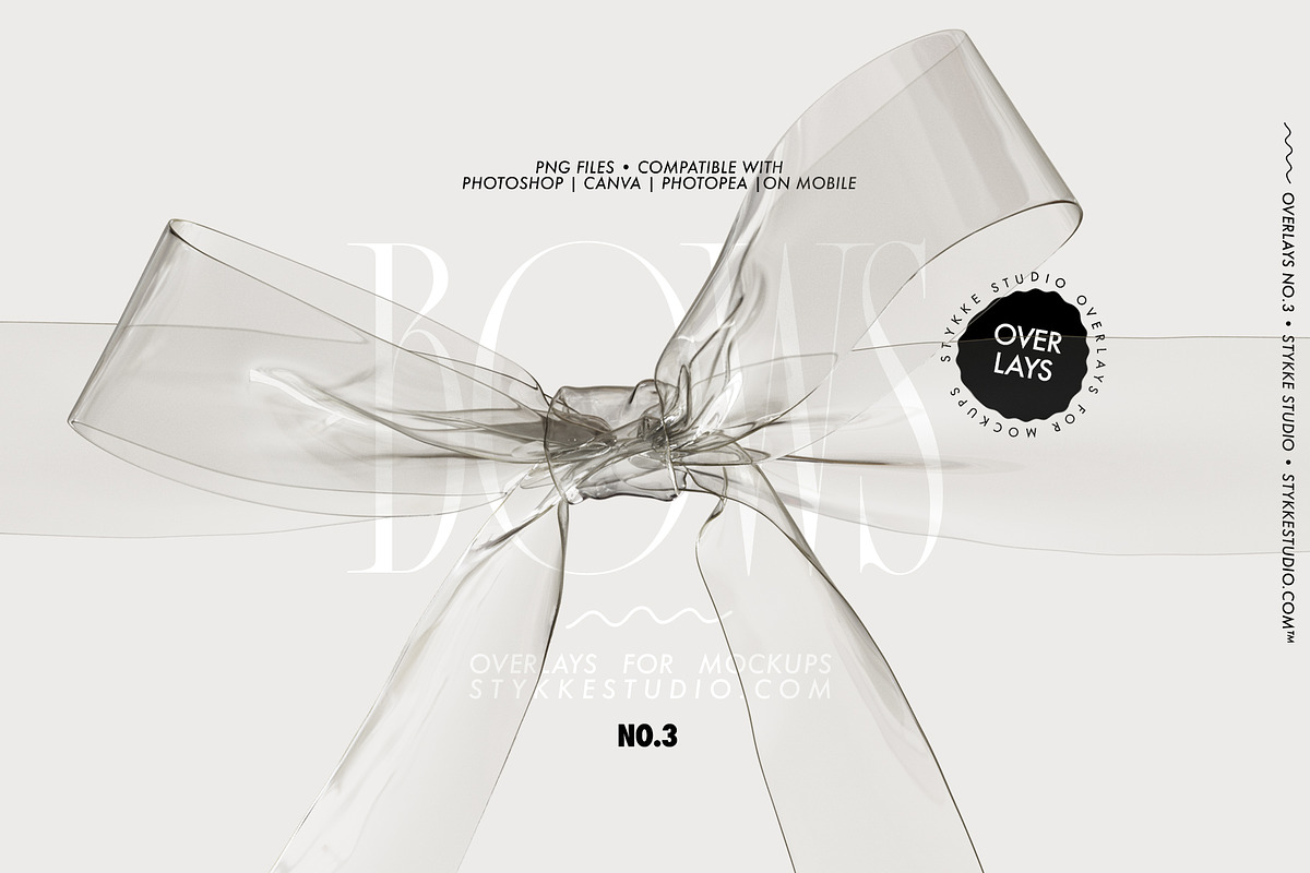 BOW & RIBBON overlay clipart mockups, an Object Graphic by Stykke Studio (Photo 3 of 10)