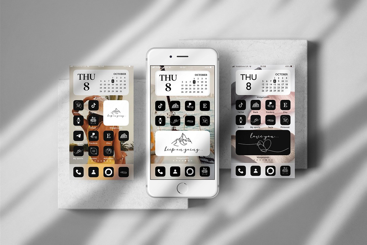 163 Black Aesthetic iOS 14 App Icons, an Icon by velychko.ua (Photo 4 of 6)