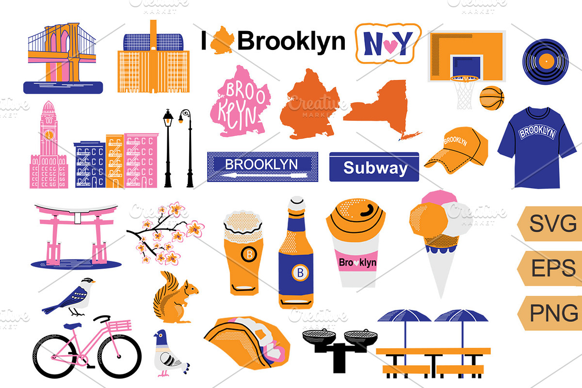 New York clipart SVG Brooklyn Set, an Object Graphic by TanchaArt (Photo 1 of 7)