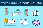 Seamless Toilet Paper Pattern Bundle, a Pattern Graphic by Queen of Infographics (Thumbnail 2 of 6)