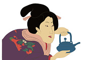 Japanese woodblock characters set, an Illustration by Bychovsky design (Thumbnail 3 of 6)