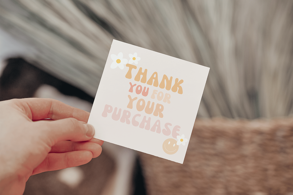 Retro Thank you card Canva template, a Flyer Template by Hellohastore (Photo 3 of 11)