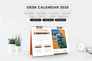 A5 Desk Calendar 2025