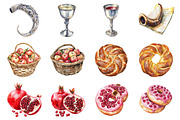 Happy Rosh Hashanah Clipart, an Illustration by Design Market (Thumbnail 2 of 3)