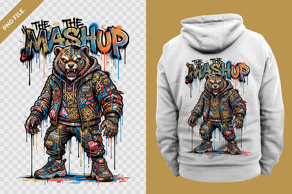 Bear Street Art Mashup Character PNG, an Object Illustration by zahidhossainalif (Photo 3 of 3)