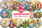 Round Stained Glass Spring Nativity, an Illustration by CreationArt (Thumbnail 1 of 4)