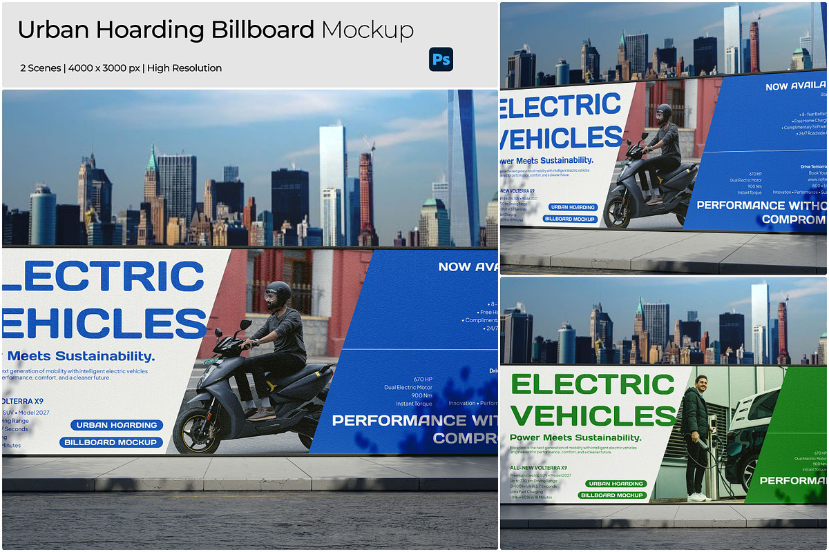 Urban Hoarding Billboard Mockup, an Advertising Mockup by Bartama Graphic (Photo 1 of 5)