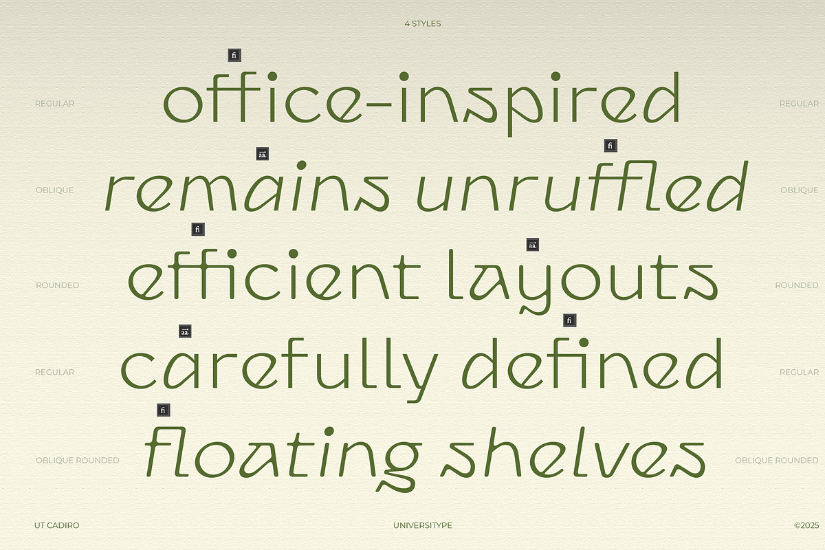 UT Cadiro-A Minimalist Display Font, a Sans Serif Font by Universitype (Photo 2 of 12)