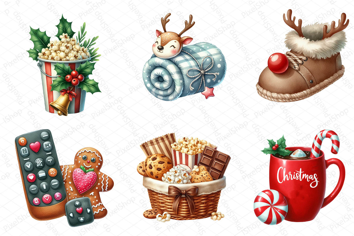 Christmas Movie Night Clipart, an Illustration by DreamPrint404 (Photo 2 of 4)
