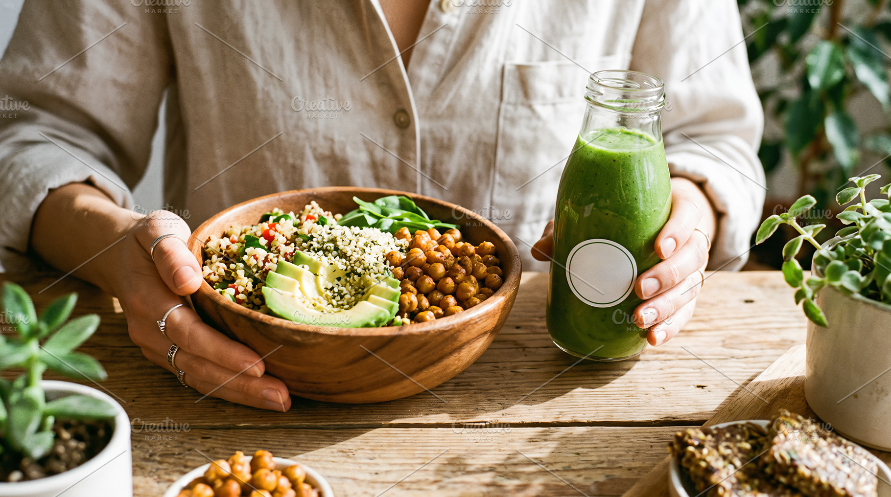 vegan, healthy food, a Person Photo by itakdalee