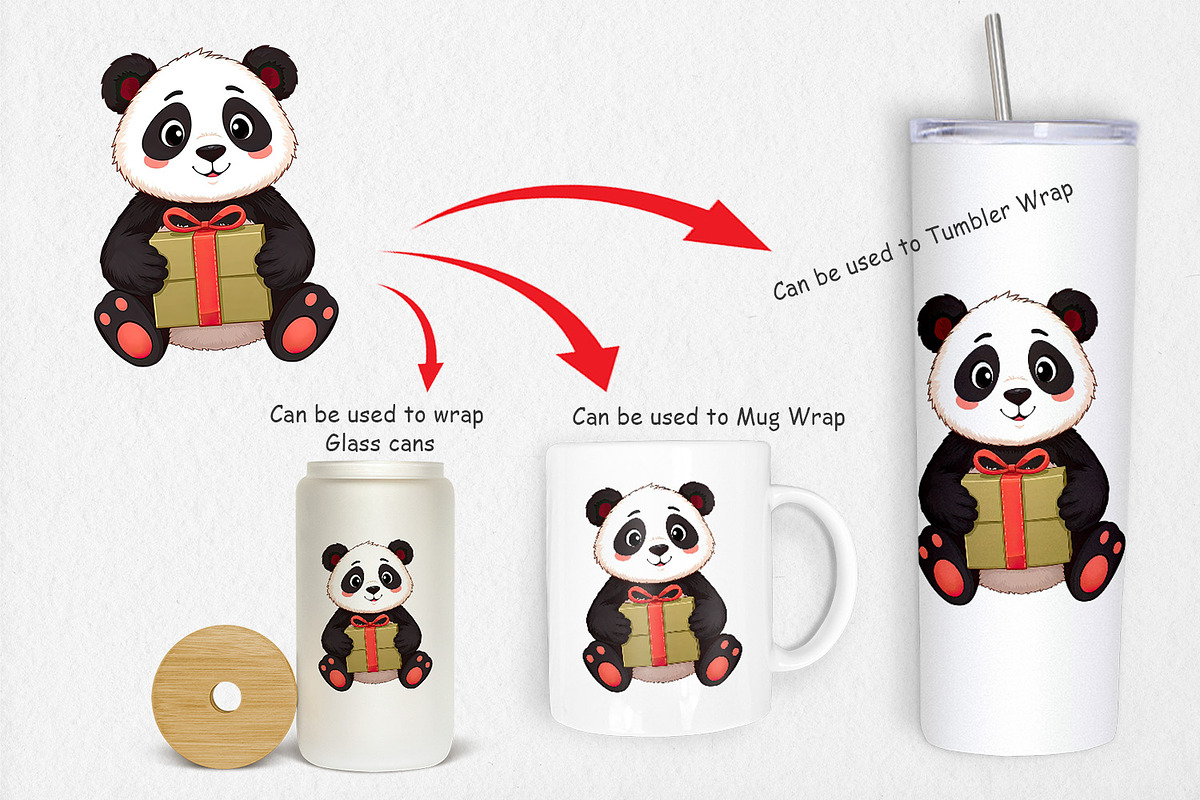 Gift Panda Clipart, a Graphic by Artnoy (Photo 4 of 5)
