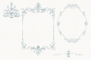 Vintage Blue French Ornamental Set, a Decorative Illustration by AlenaVlasko stock Market (Thumbnail 7 of 8)