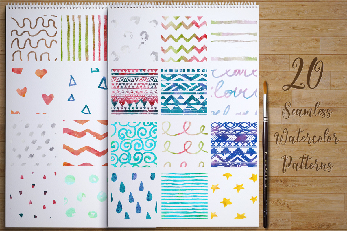 60%Off Watercolor Kit + Free Brushes, a Texture Illustration by Olya Creative (Photo 6 of 12)