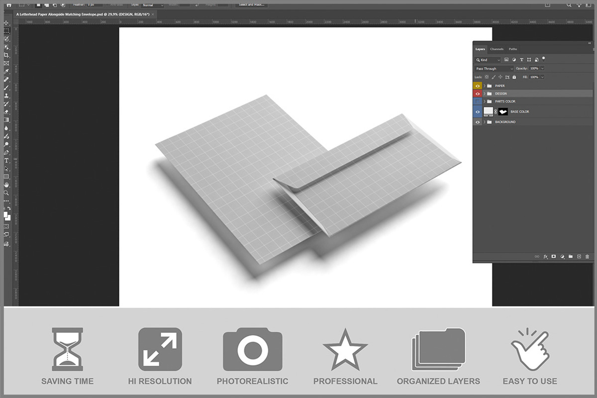 A4 Letterhead Paper Alongside Ma PSD, an Advertising Mockup by Bruno's Shop (Photo 2 of 3)