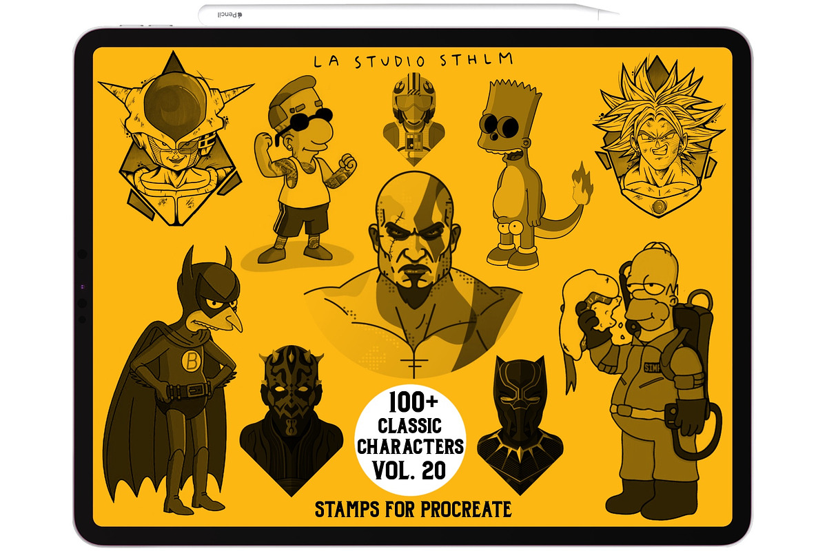 Bundle 3 Classic Character-Stamp Set, a Brush Add-On by LA Studio Sthlm (Photo 5 of 17)