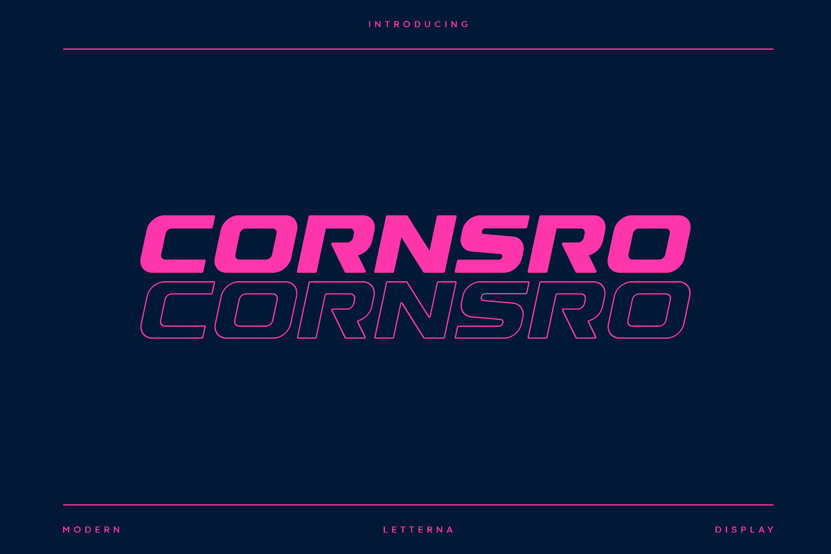Cornsro - Modern Sport Typeface, a Sans Serif Font by Letterna (Photo 1 of 5)