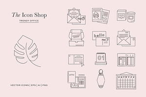 Trendy Office Icon Collection
