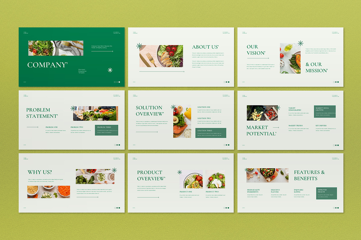 Green Minimalist Pitch Deck Keynote, a Presentation Template by graphicook
