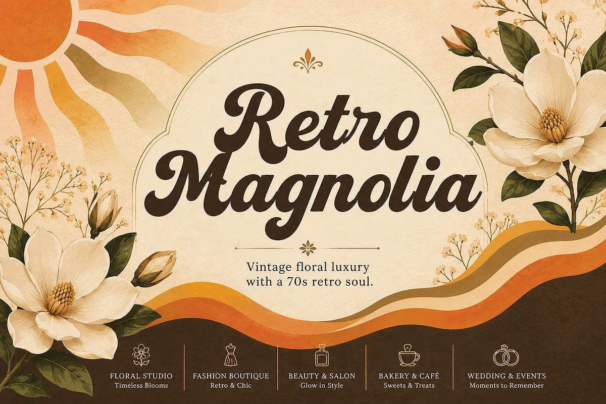 Retro Magnolia, a Script Font by Wow Magic (Photo 3 of 7)