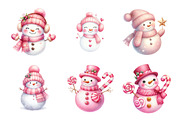 Pink Snowman Clipart, an Illustration by Design Market (Thumbnail 4 of 5)