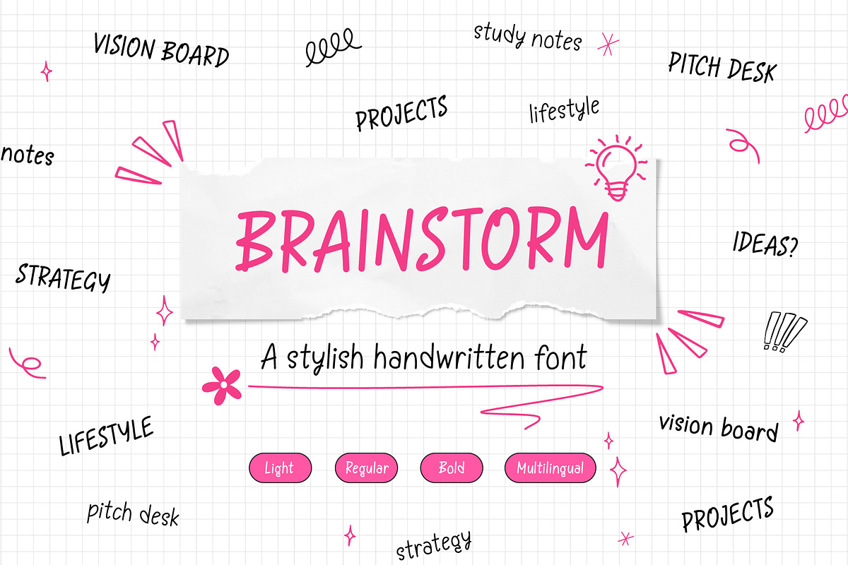 Brainstorm - handwriting font, a Handwritten Font by Kaya Fonts (Photo 1 of 31)