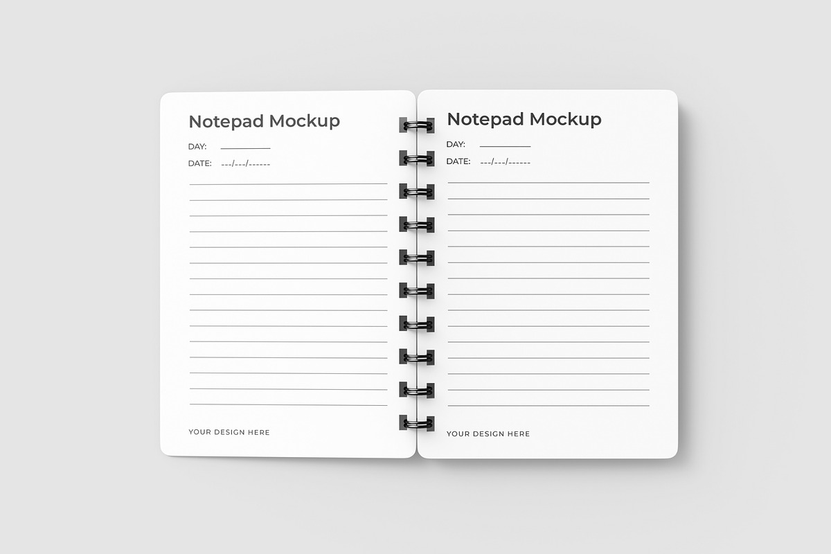 Open Notepad Mockup Template