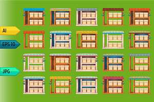 Game wooden store windows set