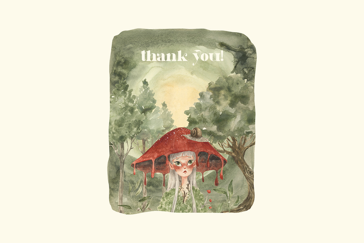 MUSHROOMCORE watercolor forest, a Seasonal Illustration by LiChu Art (Photo 16 of 17)
