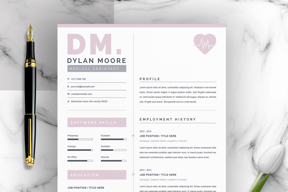 Resume Template for Medical, a Resume Template by ResumeInventor (Photo 1 of 6)