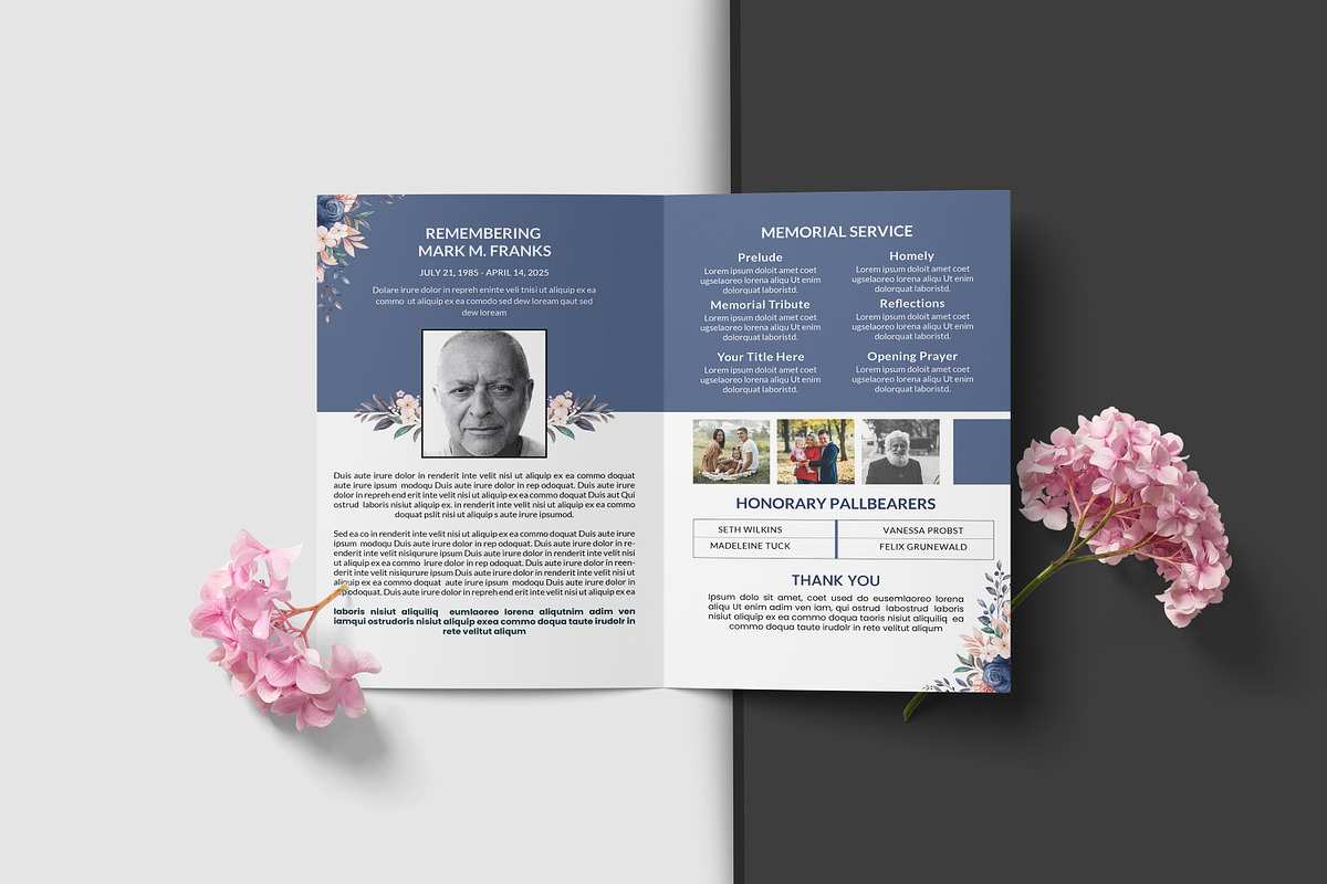 Funeral Program And Prayer Card, a Brochure Template by crazyOWL (Photo 5 of 8)