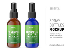 Blue / Amber Spray Bottle Mockup