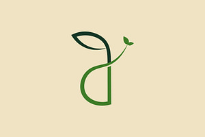 letter d leaf logo, a Branding & Logo Template by Salman Shop