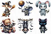 Halloween Skeleton Animals Clipart, an Illustration by OK Design (Thumbnail 4 of 5)