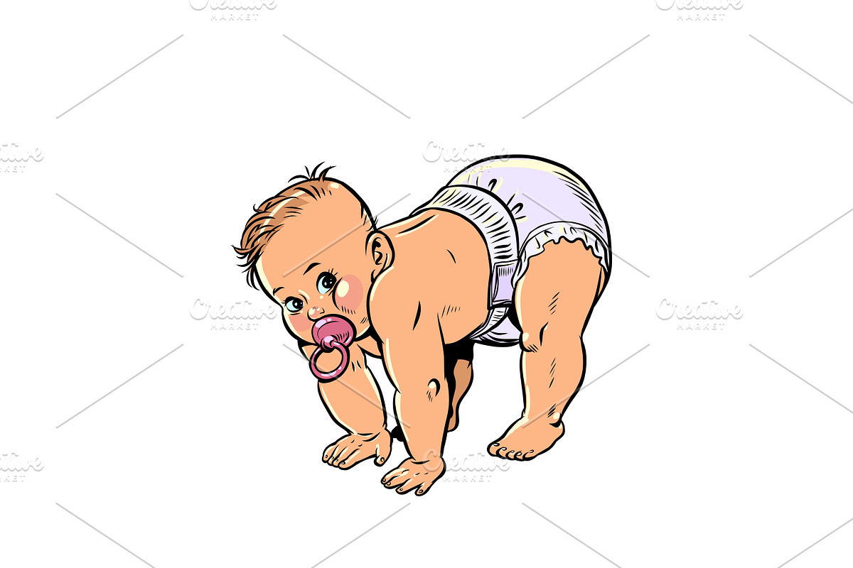Raising a baby and its first, a Person Illustration by rogistok