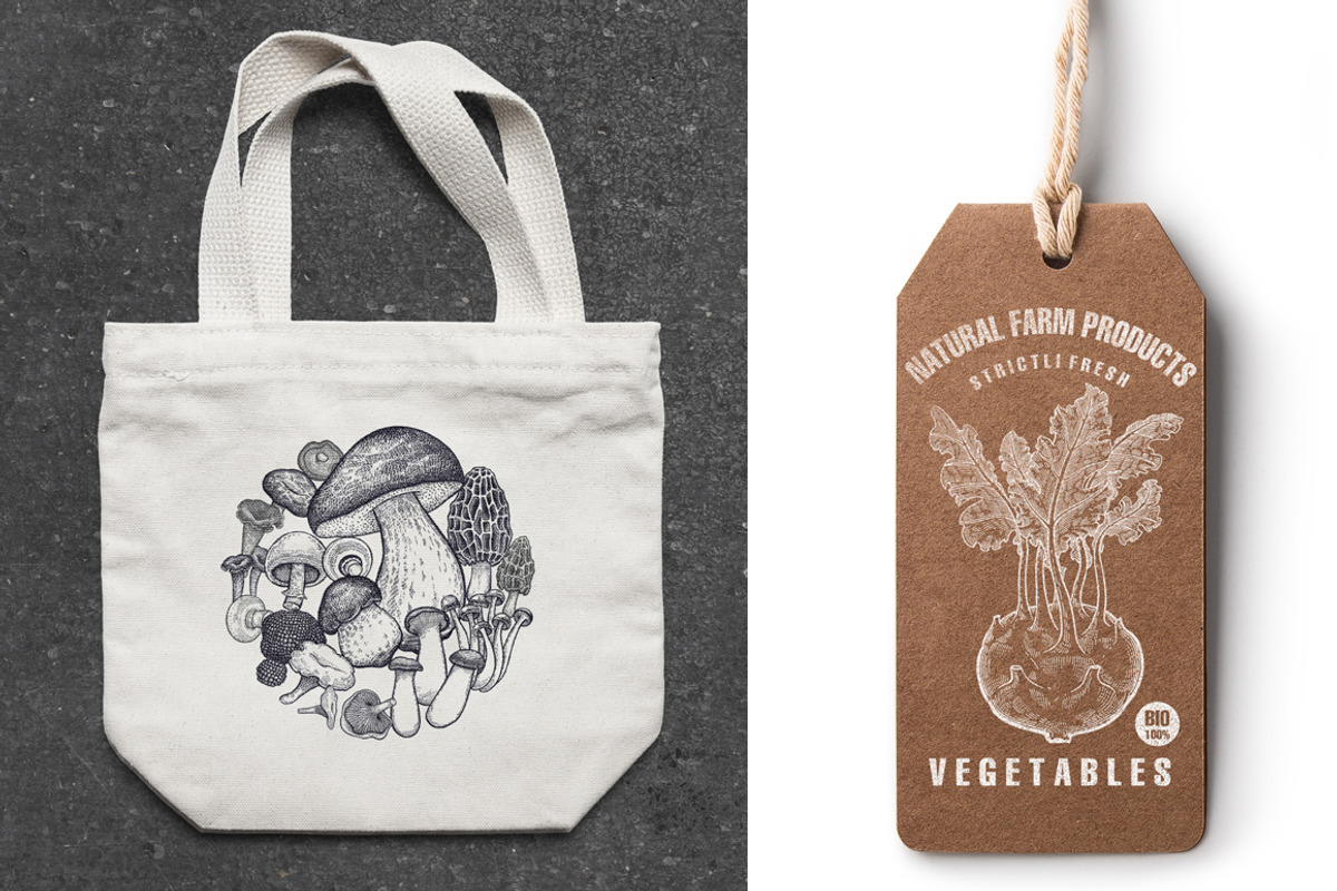 Vegetables and mushrooms., a Food Illustration by MarinaVorontsova (Photo 8 of 10)