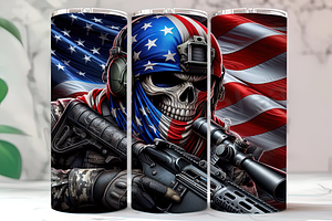 Military American Flag Tumbler, an Arts & Entertainment Photo by LamanAzalea