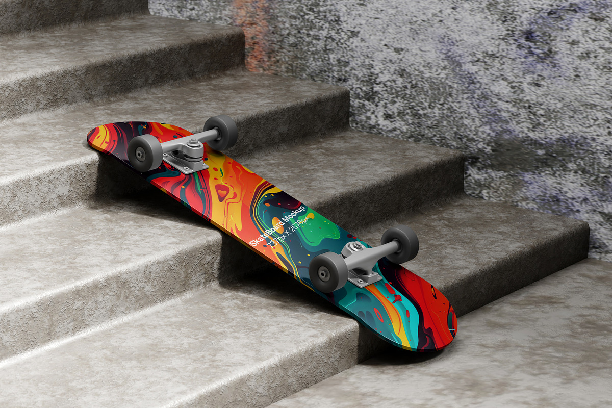 Skateboard Mockup, a Product Mockup by SLAB! Design (Photo 4 of 7)