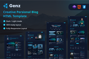 Genz - Creative Blog HTML Template, a HTML Template by AliThemes
