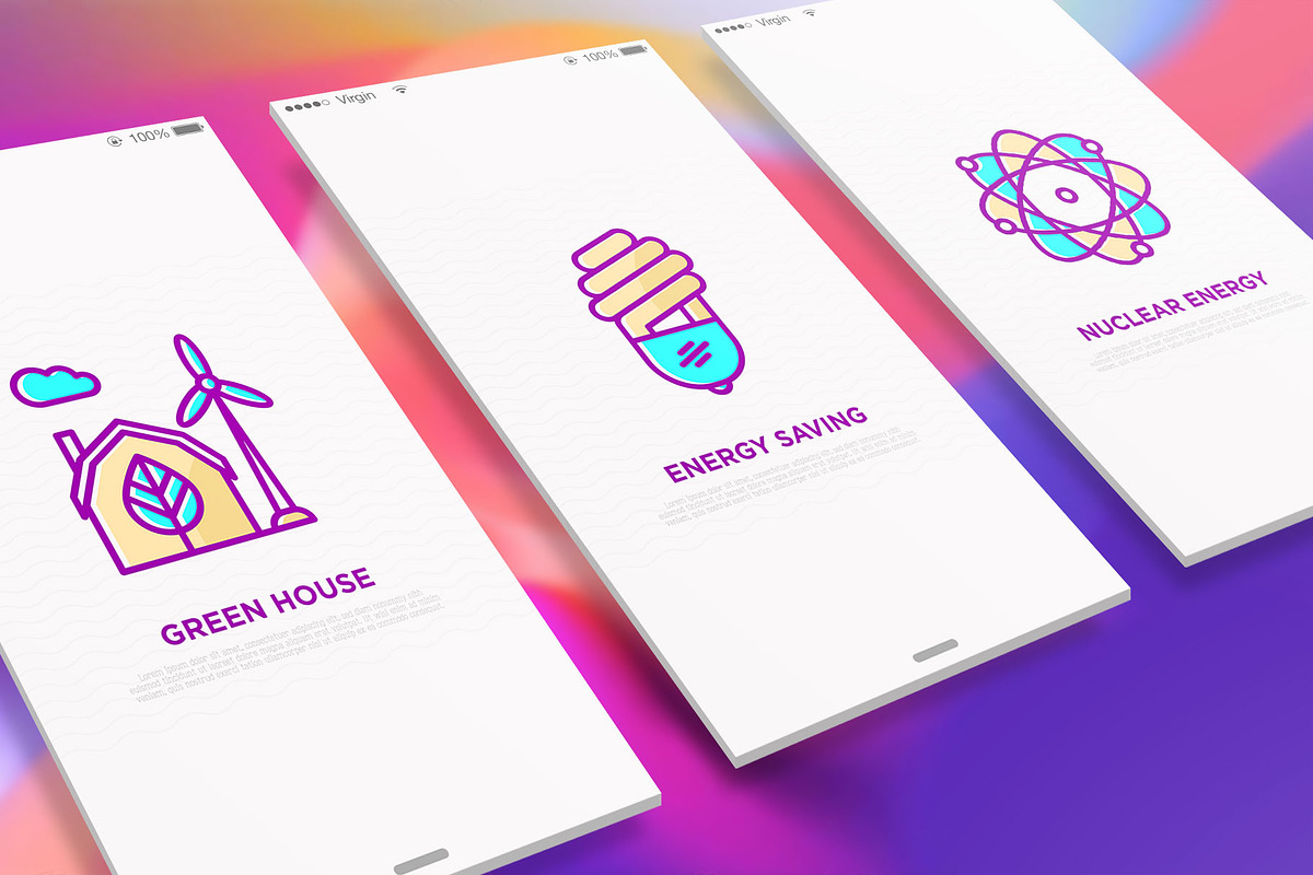 Energy | 16 Thin Line Icons Set, an Outline Icon by Alex Blogoodf (Photo 2 of 9)